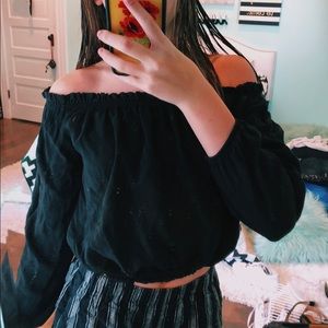 Brandy Melville off the shoulder black top